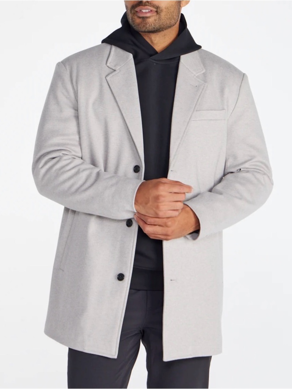 BYLT Coastal Overcoat Heather Gray Coat NWT XXL Quilted Minimalist Office Preppy
